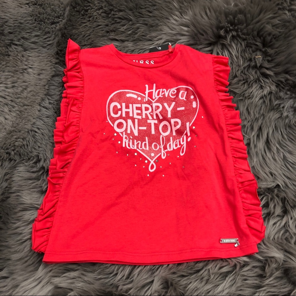 Guess | Girl's ‘Cherry On Top’ Tank Top | Red | Size 4